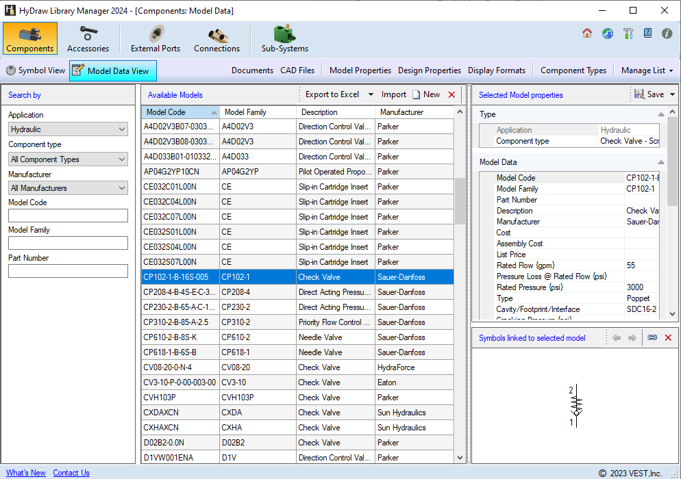 Components Model Data View